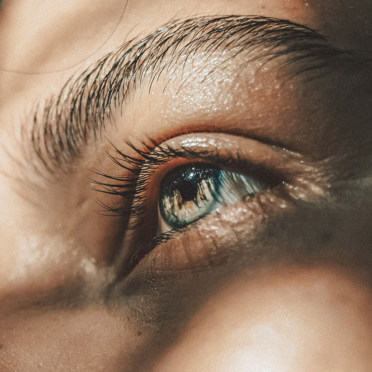 Nahaufnahme des Auges einer Person mit hellblauer Iris und detaillierter Fokussierung auf Wimpern, Augenbrauen und Hautstruktur. Die Beleuchtung betont die natürliche Lebendigkeit und die feinen Details. Nahaufnahme des Auges einer Person mit hellblauer Iris und detaillierter Fokussierung auf Wimpern, Augenbrauen und Hautstruktur. Die Beleuchtung betont die natürliche Lebendigkeit und die feinen Details.